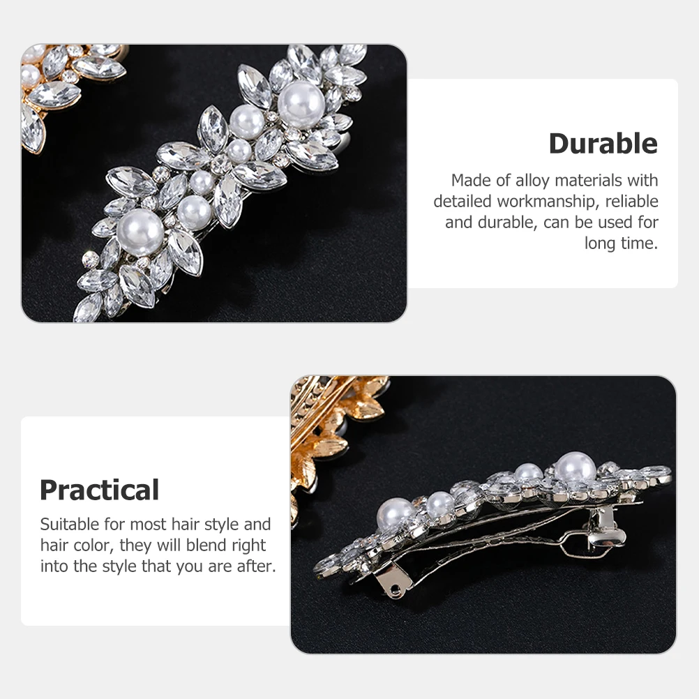

Rhinestone Duckbill Clips Hair Accessories Women Pretty Barrettes Alloy Plating Durable Suitable Hairstyles Metal Clips Thin