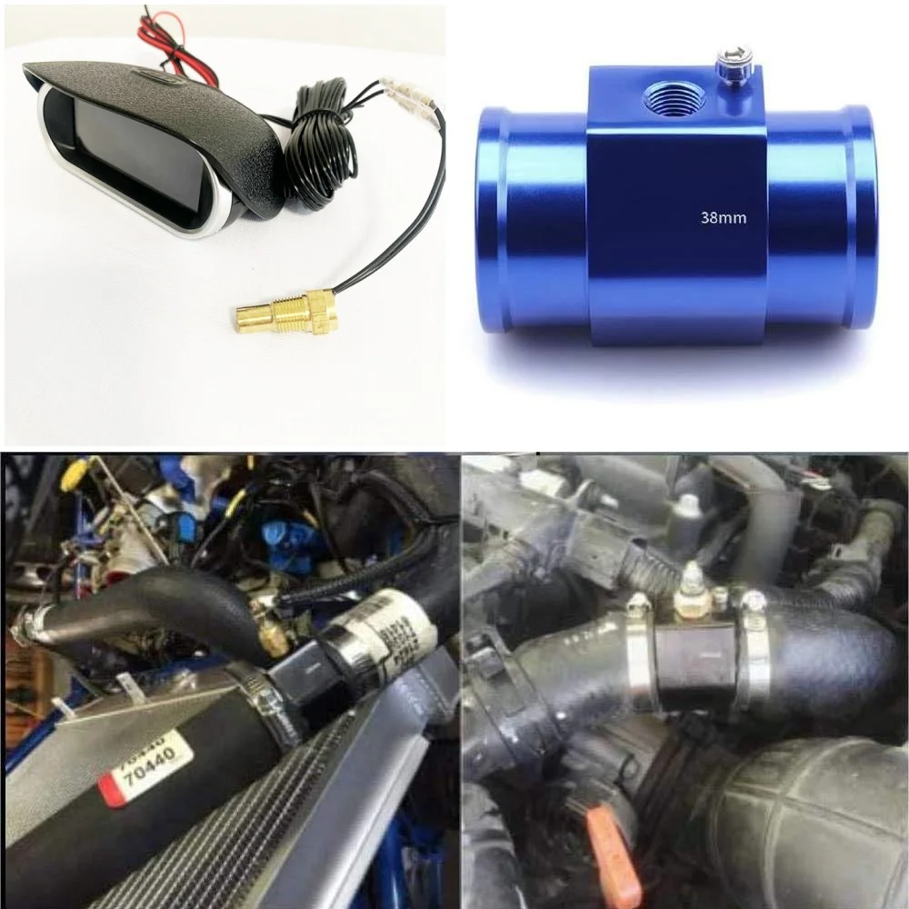 

Auto Parts Digital Water Temperature Gauge + Volt Water Temperature Sensor Head Plug Joint Pipe Sensor Radiator Hose Adapter NPT