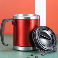 400ml Durable with Lid Stainless Steel Double-Wall Travel Mug Insulated Bottle Coffee Tea Flask's Cup Vacuum Cup