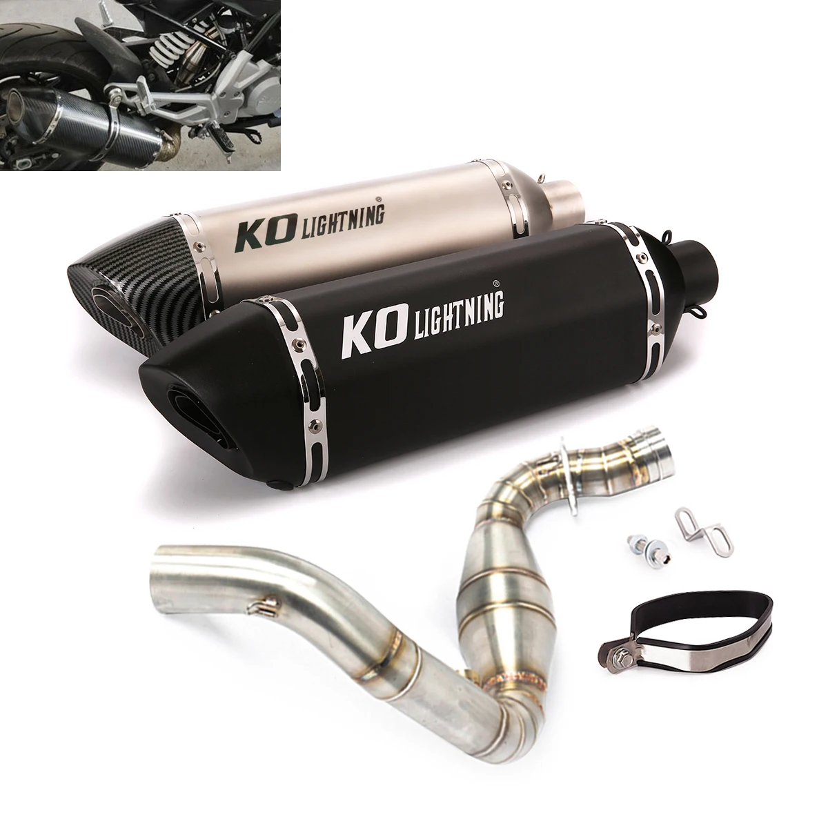 

For BMW G310GS G310R All Years Motorcycle Exhaust Mid Connect Pipe Slip On 370mm 470mm Muffler With DB Killer Stainless Steel