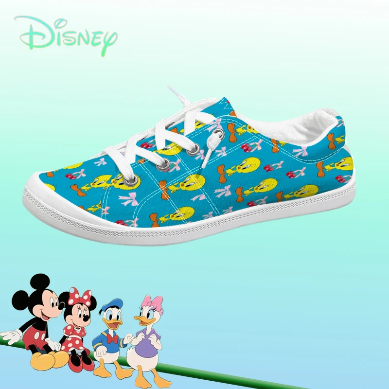 

Женские низкие кеды из канваса с принтом Твити от Disney, синие повседневные дышащие кроссовки