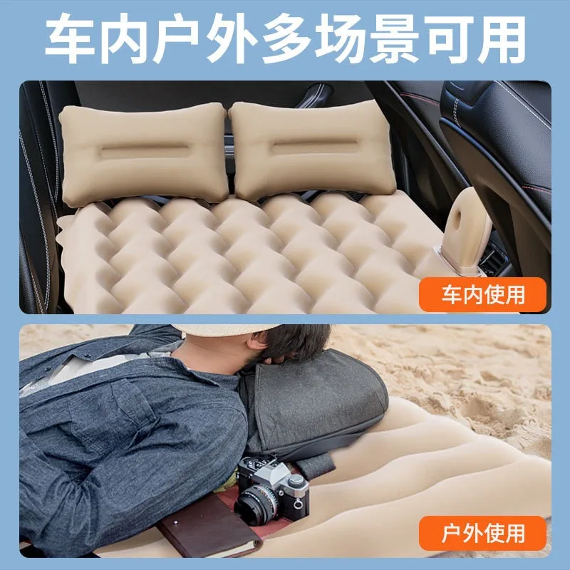 Auto supplies folding car inflatable bed PVC flocking car inflatable mattress
