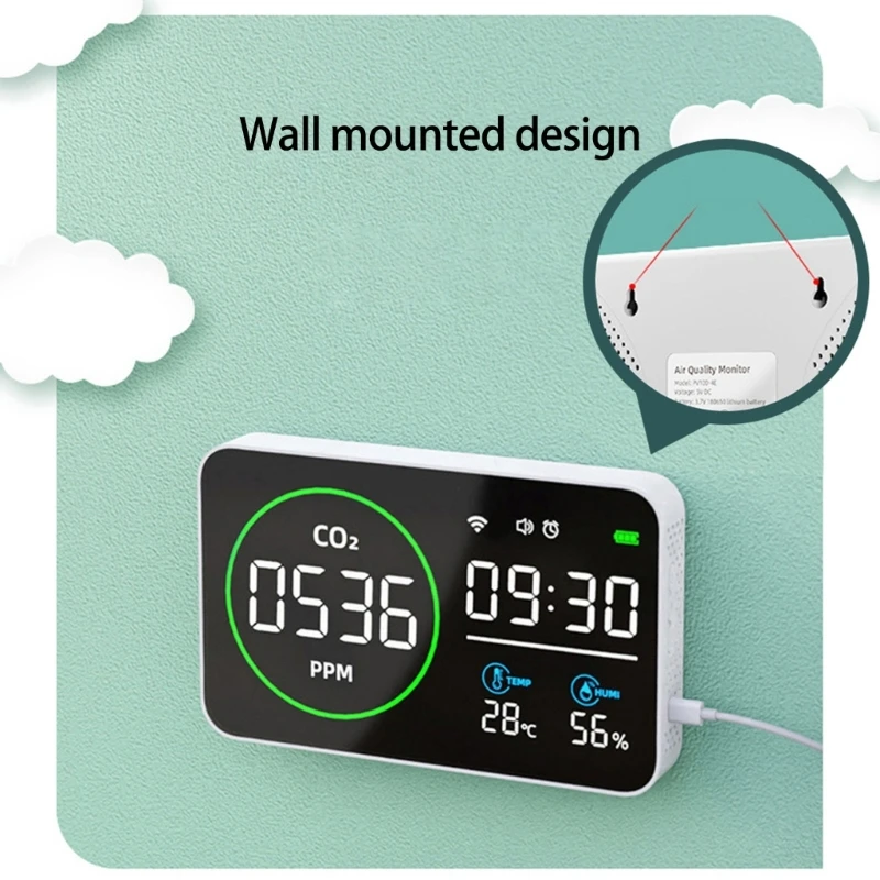 Intelligent Indoor Air Quality Analysis Humidity Environment Monitors With Quick Refreshing & Colorful Digital Display