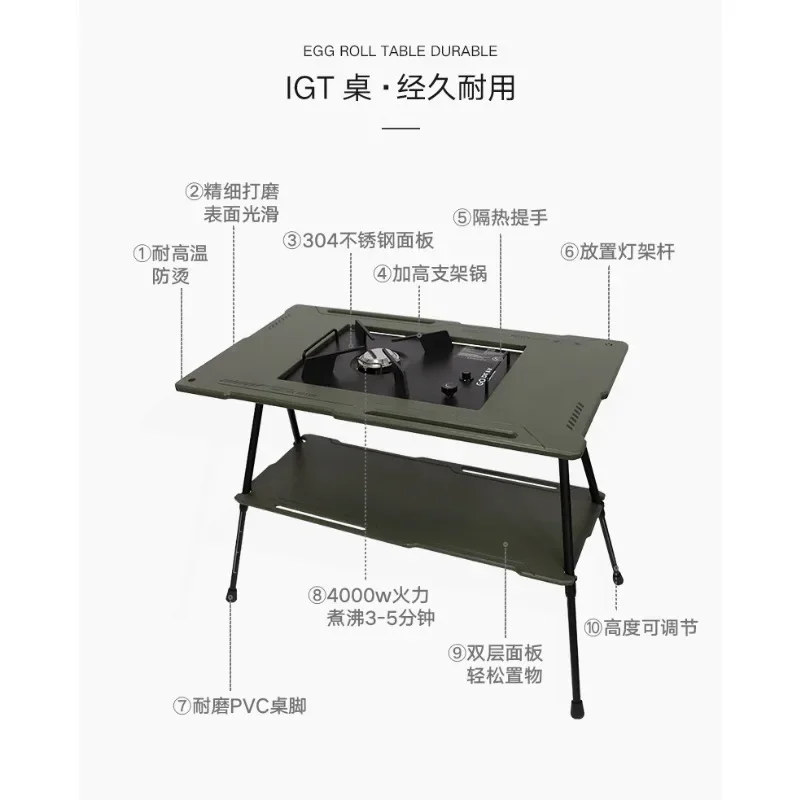Outdoor military folding stove tables, camping tables and chairs