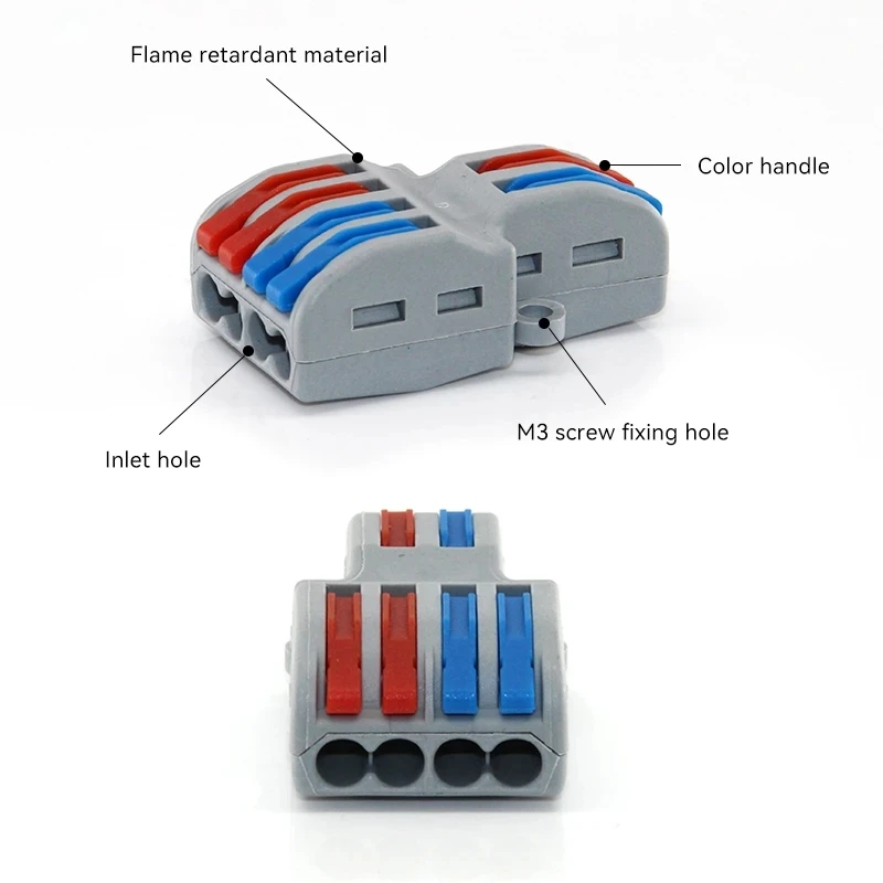 5/10 PCS 1 in Multiple Out Fast Electrical Connectors Universal Compact Splitter Wiring Cable Connector Push-in Terminal Block