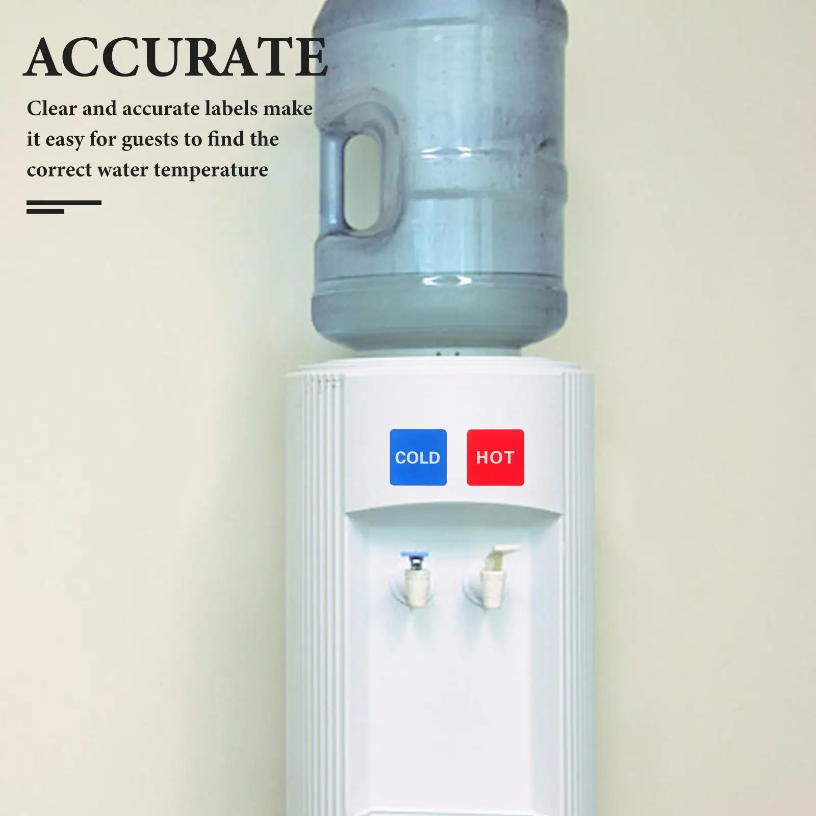 6 Pairs Hot and Cold Water Labels OEM Stickers for Shower Sign Business Acrylic Pipes Compatible