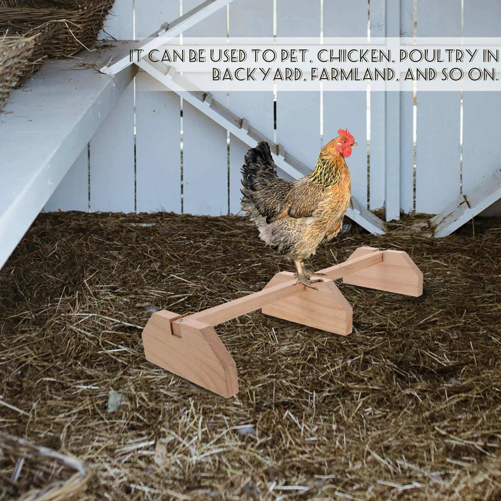 Hühnerstange aus Holz, Naturholz, Roosting Bar für Hühner, Hühner, Vögel, Innenstall, Verwendung von Bauernhaus-Küken, stehend, Heimtierbedarf