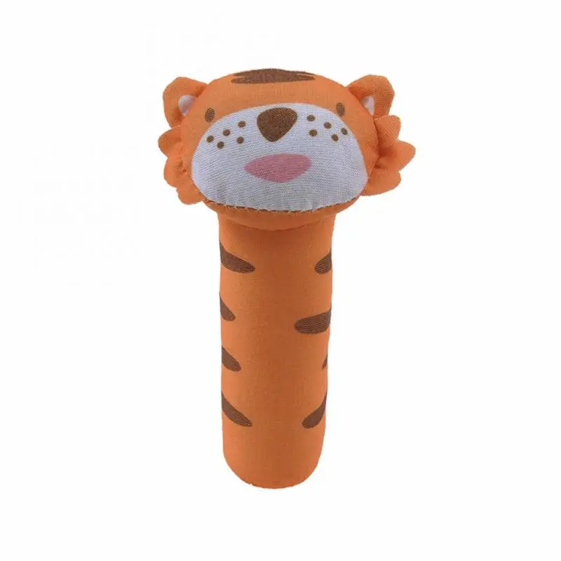 Sonajero mordedor de animales de peluche, juguetes de cama de felpa, conejo, Panda, mono, cerdito, León, lindo bebé, campana de mano educativa temprana, 8 colores