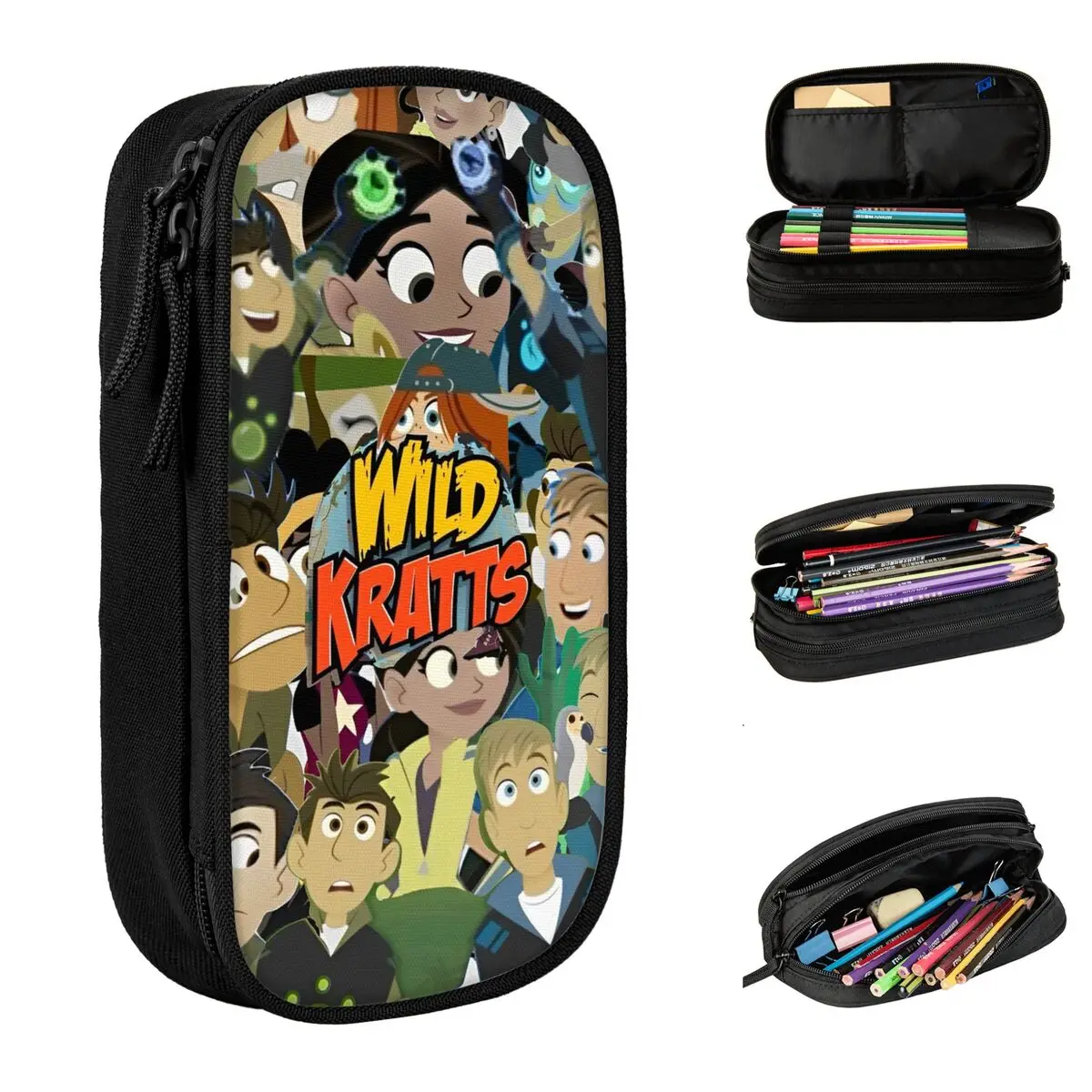 

Creative Wild Kratts Anime Pencil Case Pencilcases Pen Box for Girls Boys Big Capacity Bag Students School Gift Stationery