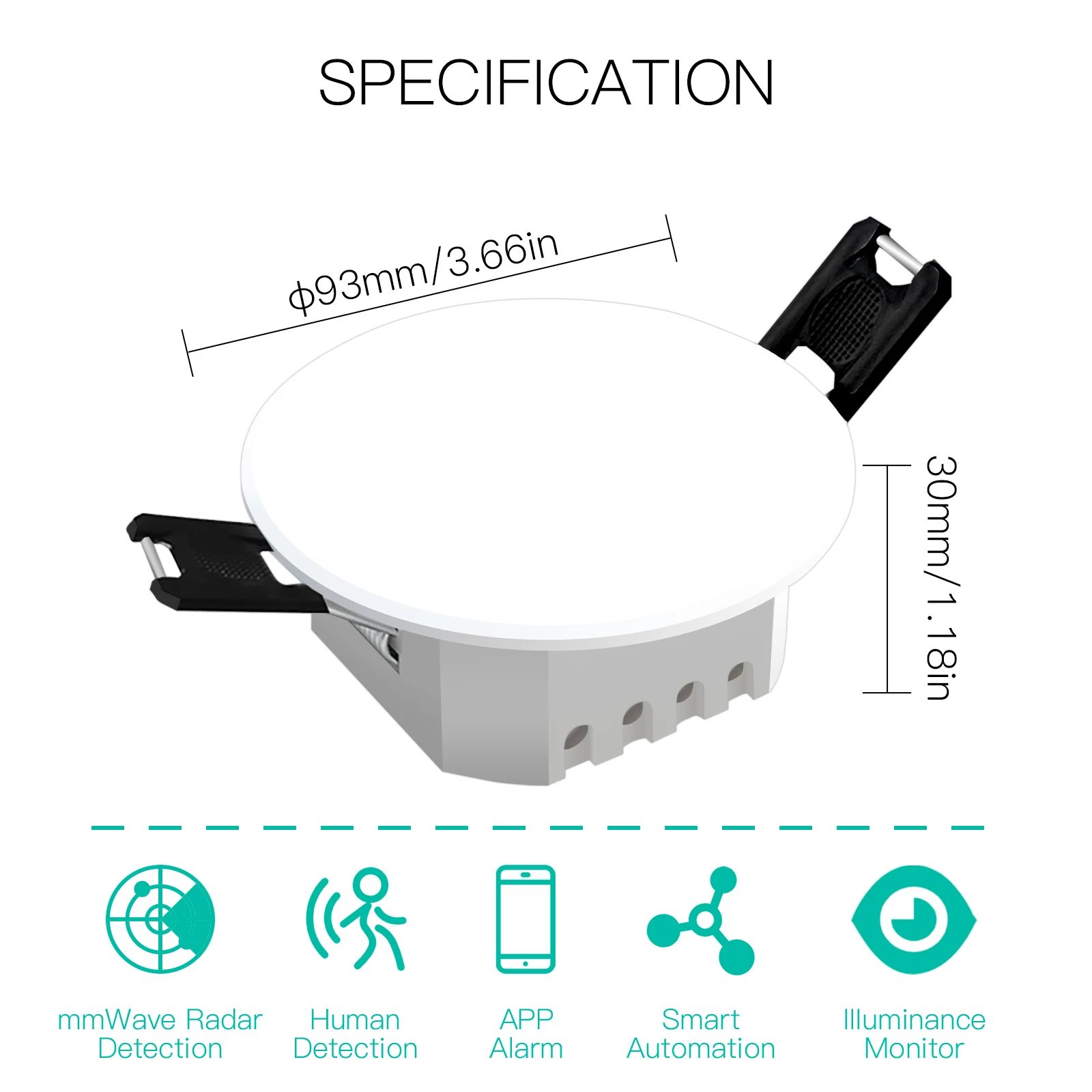 Tuya สมาร์ท ZigBee/WiFi Human Presence Detector เรดาร์ตรวจจับ Photometric 2ใน1ฟังก์ชั่น Smart Life เพดาน PIR hub