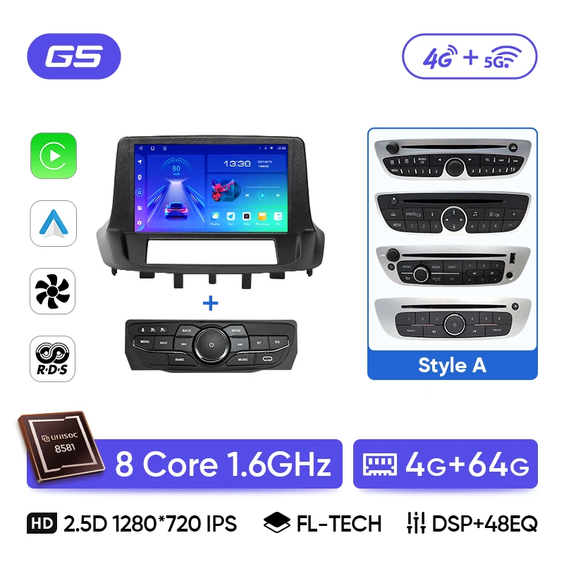 Ainavi autoradio multimediasysteem voor Renault Megane 3 RS Fluence Samsung SM3 2008 2010 2014 Android Auto draadloze Carplay DSP 4G