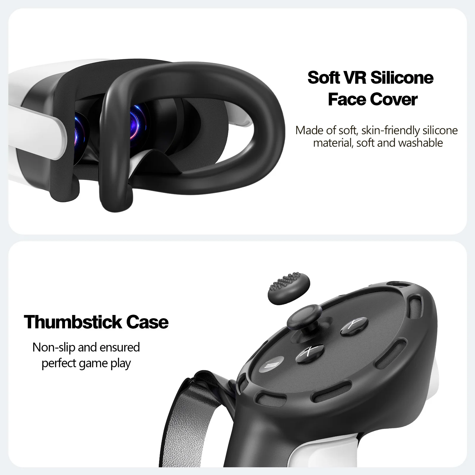 Silicone Protective Case Smart 5-Piece Set for Meta Quest 3, VR Headset Accessories