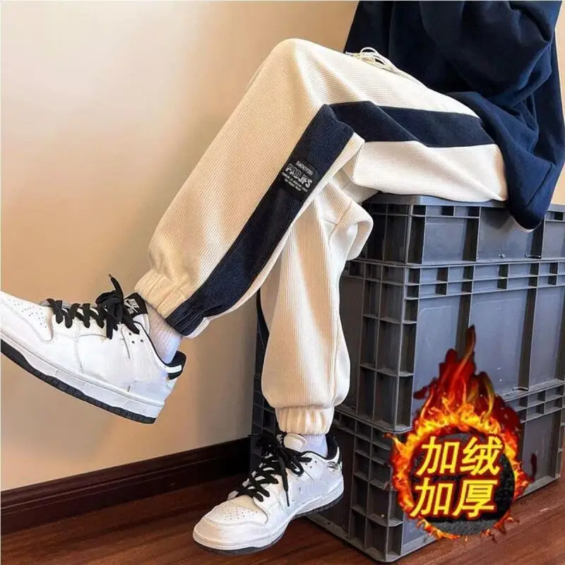 

Men's Pants Winter Clothes Overalls Thermal Trousers Extra Size Pants Man Y2K Joggers Baggy Sweats Youth Sweetpants Wholesale