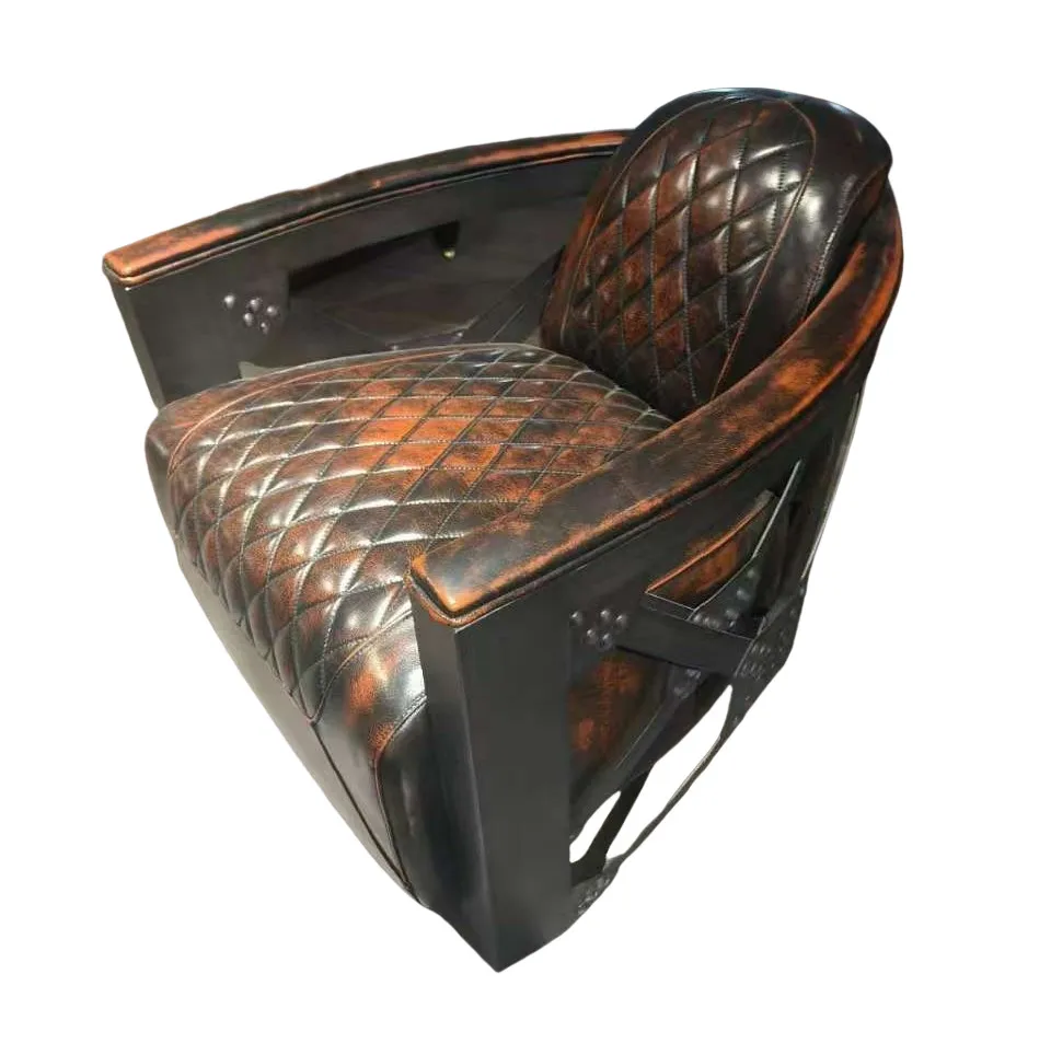For Retro Industrial Leather Living Room Chair For Home Office And Hotel Use