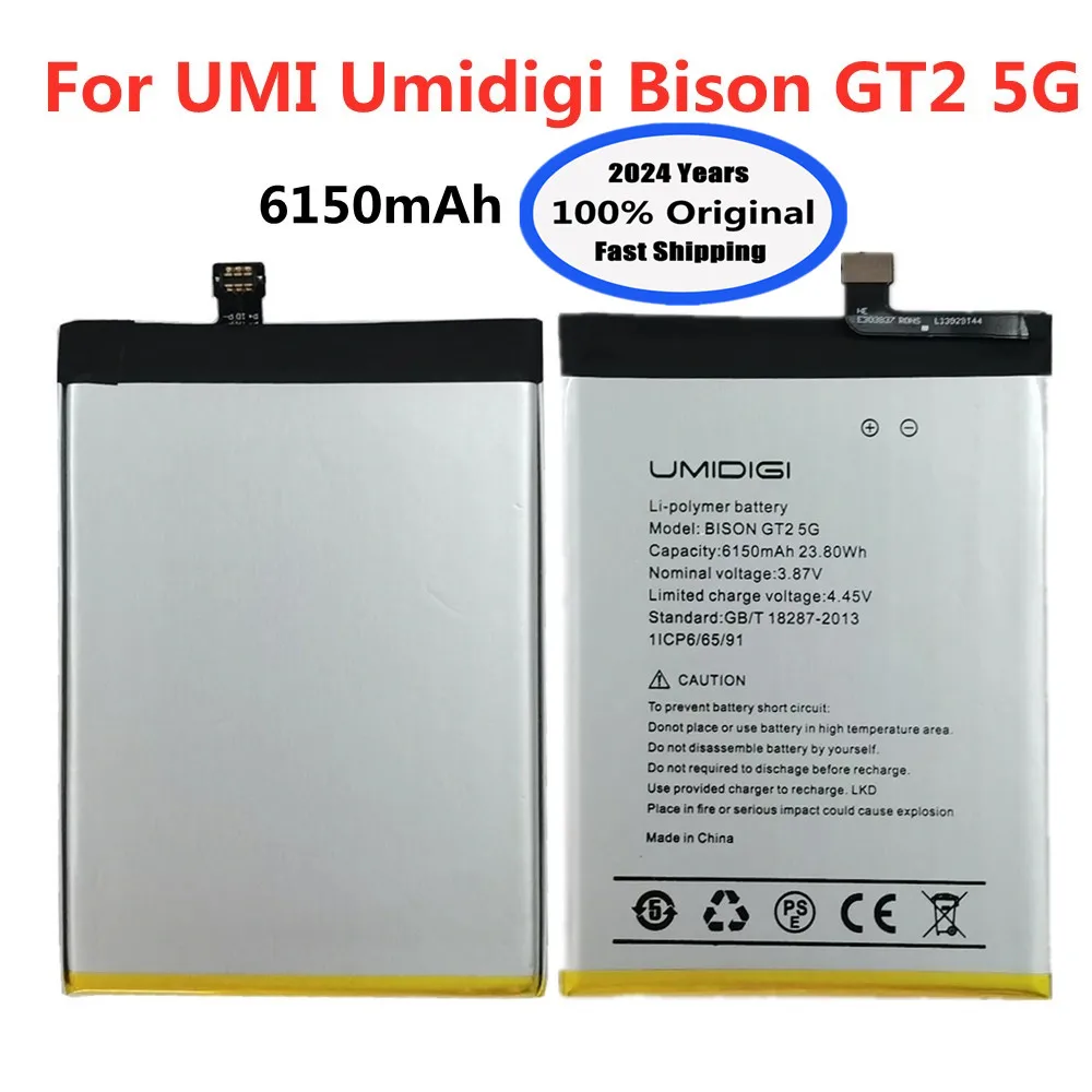 

2024 Years High Quality Original Battery For UMI Umidigi Bison GT2 5G 6150mAh Replacement Battery Bateria In Stock Fast Shipping