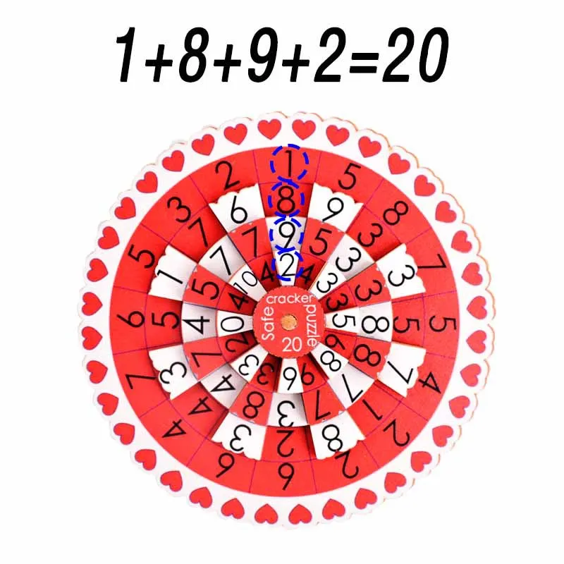 Red Digital Dial brinquedo educativo, madeira puzzle, desafiador, dificuldade, presente para crianças e adultos