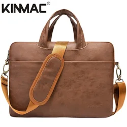 Kinmac Brand Messenger Handbag Laptop Bag 13,14,15.6,16 Inch,PU Leather Waterproof Shoulder Case For MacBook Air Pro Notebook