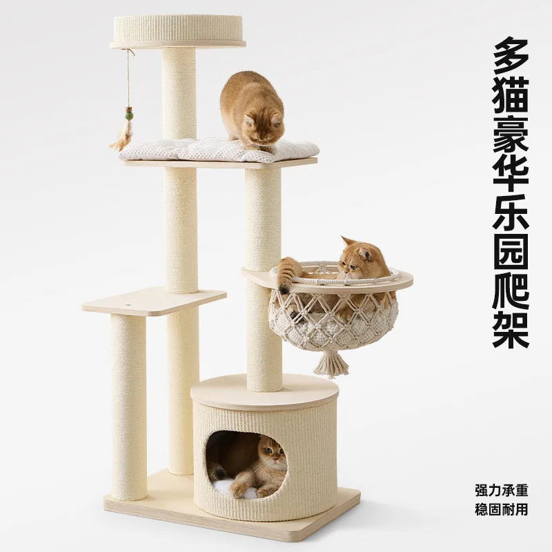Cat climbing solid wood small apartment occupies an area for household big cats