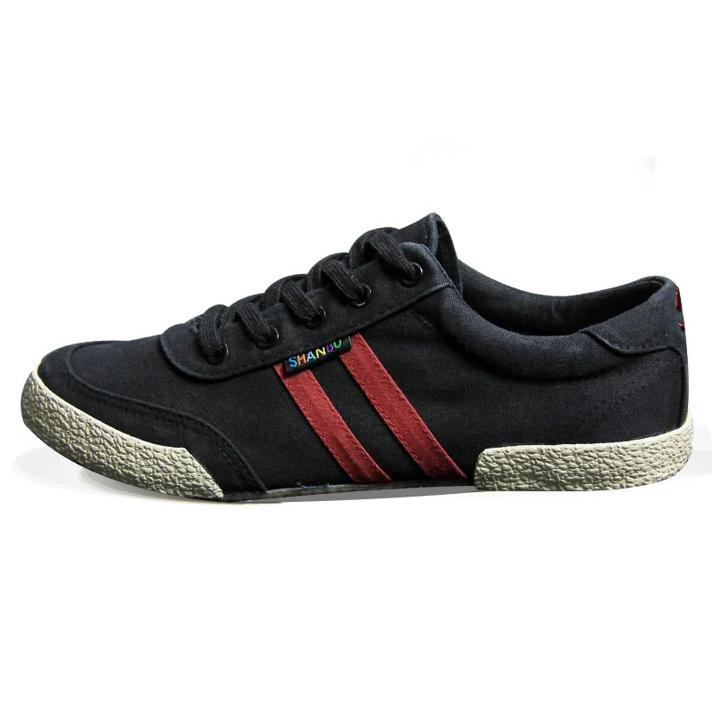 Vintage Red Men's Canvas Shoes Spring Summer Flats Casual Shoes Men Low-top Lace-up Men's Cloth Shoes Vulcanized Men's Shoes