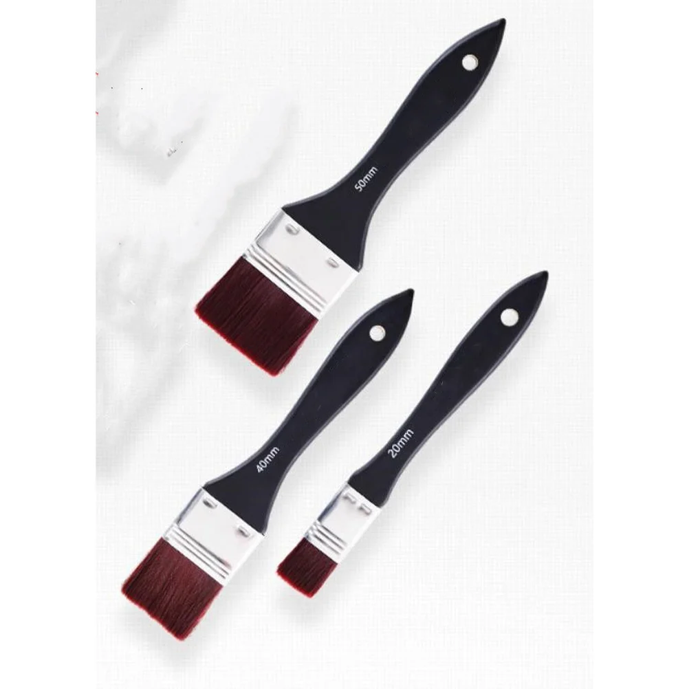 

3Pcs Nylon Oil Painting Brush Set Anti Slip Comfortable Hold Suitable for Desk Wall Art Supplies for Students Teachers