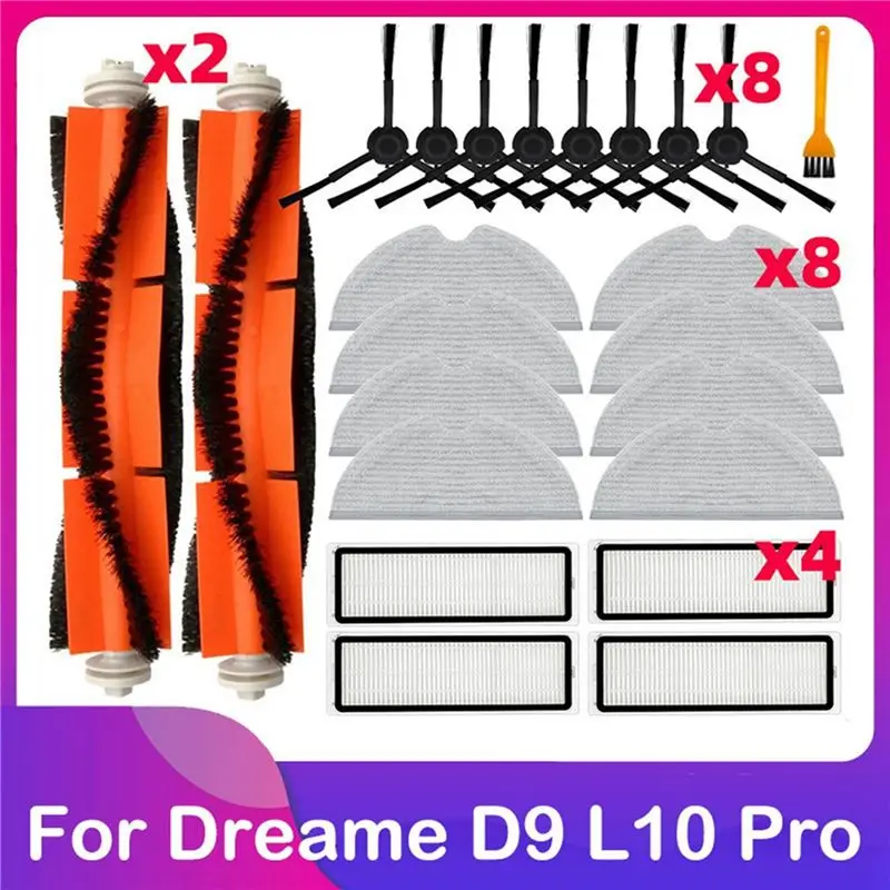 

A59P New For Dreame D9/9 Max/L10 Pro/Trouver LDS Finder Vacuum Accessories Main Side Brush Filter Mop Rag Dust Bag