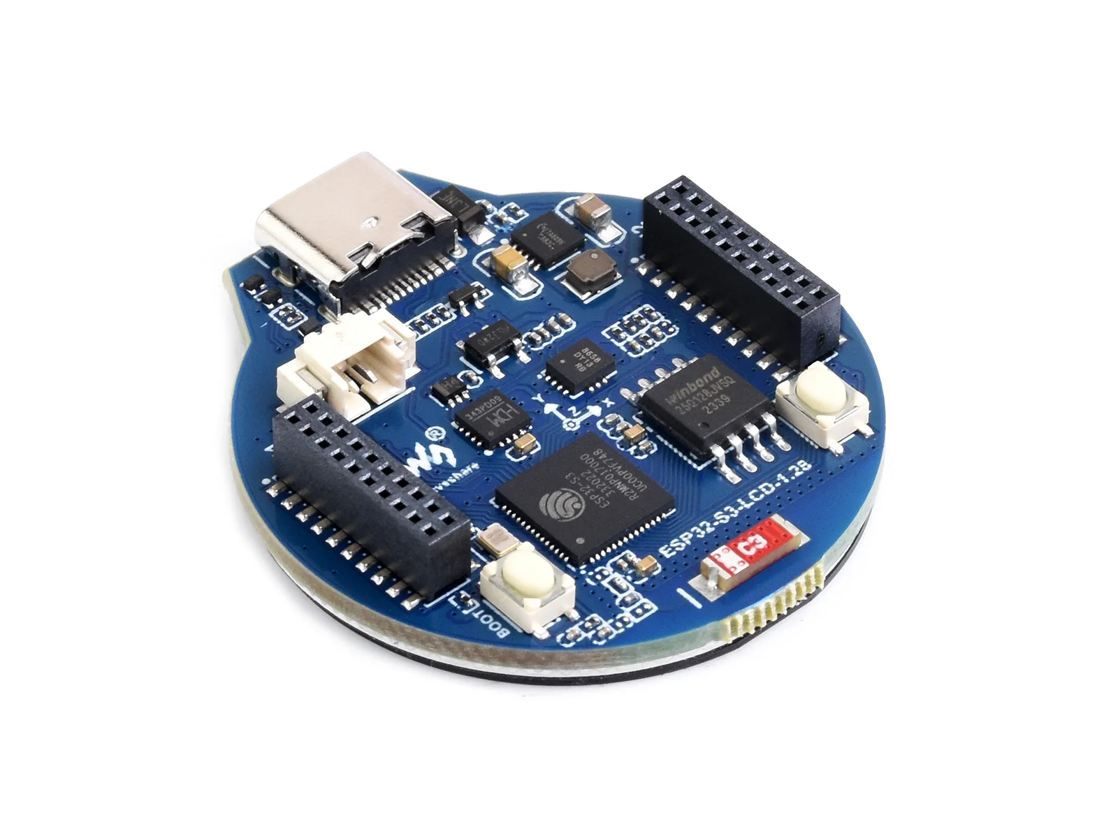 ESP32-S3-LCD-1.28,ESP32-S3 Development Board,32-Bit LX7 Dual-Core Processor, With 1.28inch IPS Round LCD, 240×240,WiFi/Bluetooth