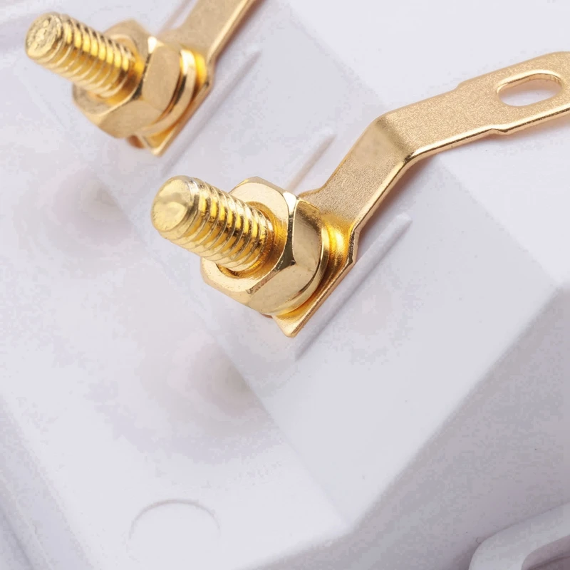 2X Wall Socket Connection Port With 2 Jack Speaker White