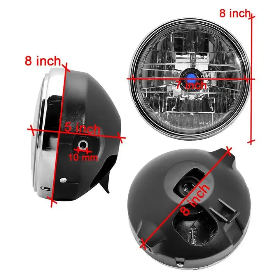 Motorcycle Retro Clear Lens Beam Round Headlight Waterproof Front Headlamp For Honda CB900 CB400 CB750 CB1300 CB1100