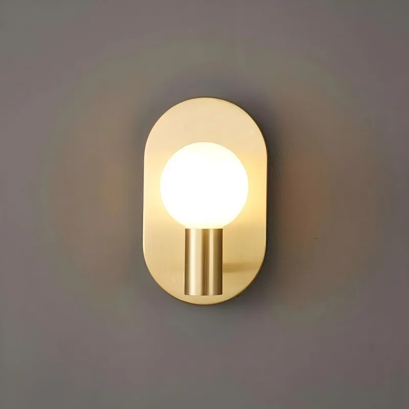 

Minimalist brass wall lamp with glass warm light G9 LED bulb for home lighting decoration