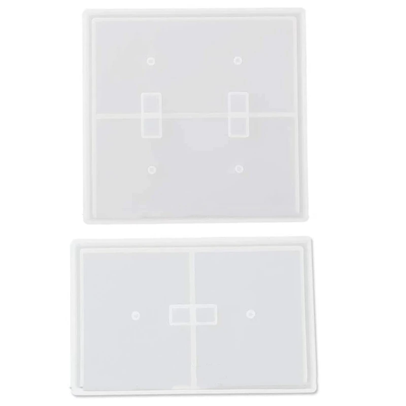 2PCS Silicone Mold Epoxy Mold Rectangular/Square DIY Craft Wall Panel Art Supplies Home Decoration Household Accessories