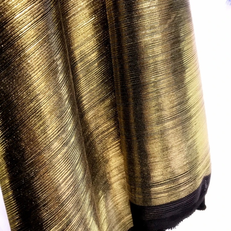 Gold Stretch Gilded Fabric for Ceremonial Dress Drape Knit Cloth Wholesale Cloth for Apparel Sewing Diy Material