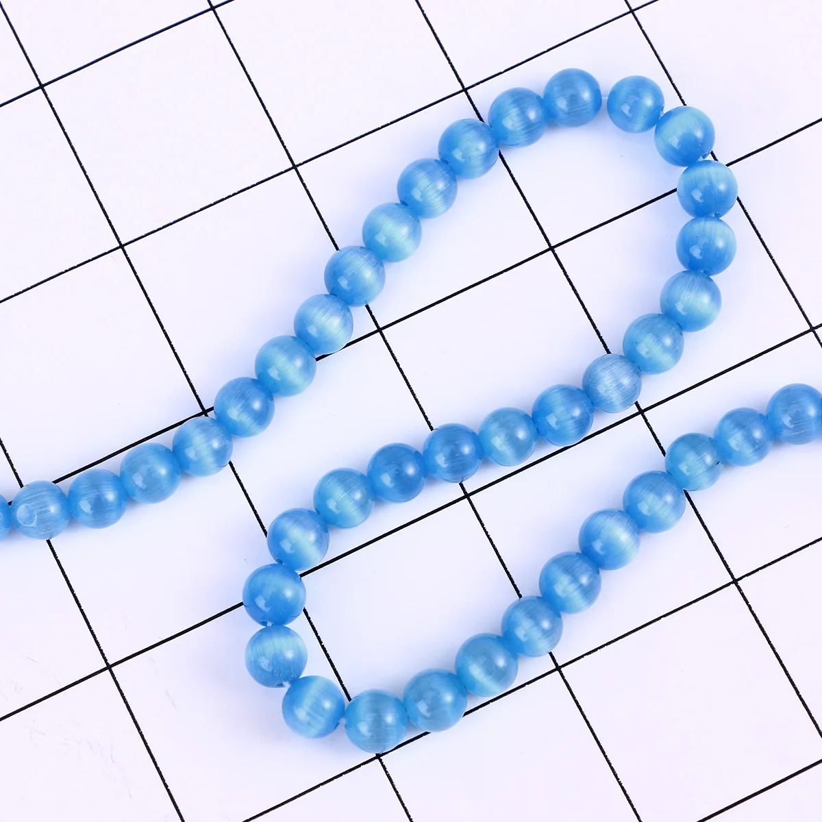 8MM Gemstone Bracelet Elastic Light Purple Natural Smooth Cat's Eye Unisex Birthday Gift Natural Gemstone Bracelet Accessories