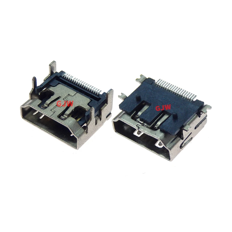 10PCS HDMI-Compatible HD Interface Connector SMD 19 Pin 19P Vertical Right Angle HDMI Socket Surface Mound PCB Receptacle