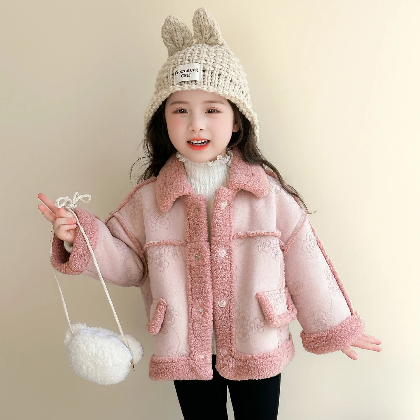 

Girls' Fur One-piece Coat for Autumn and Winter, 2025 New Style, Baby's Thick and Warm Winter Clothes, Children's Plush Top