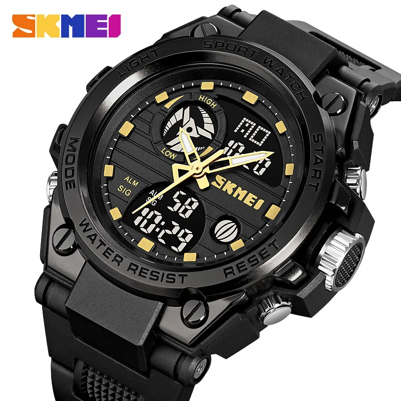 

SKMEI SSports Watches Men Dual Display Analog Digital LED Electronic Quartz Wristwatches Men Waterproof Watch Reloj Hombre