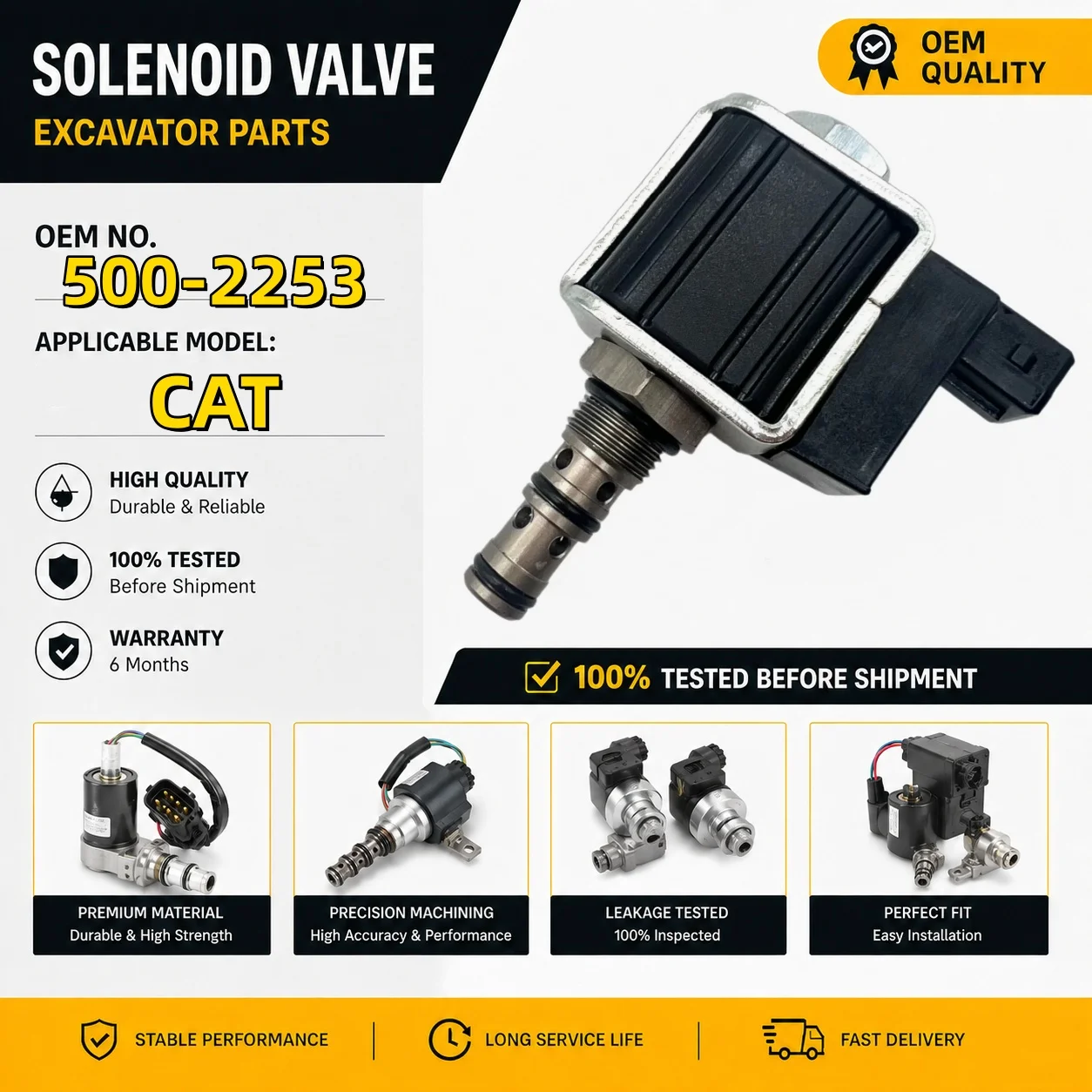 12V Solenoid Valve Construction Machinery Excavator Parts AGP019-02-01 Valve for Massey Ferguson