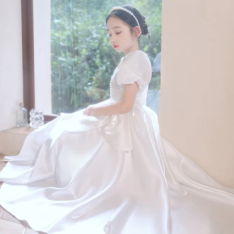 

Вечернее платье для девочек, новинка 2025, платье принцессы, платье с цветочным узором для девочек на свадьбу, платье для выступлений на фортепиано для маленьких девочек, летнее платье