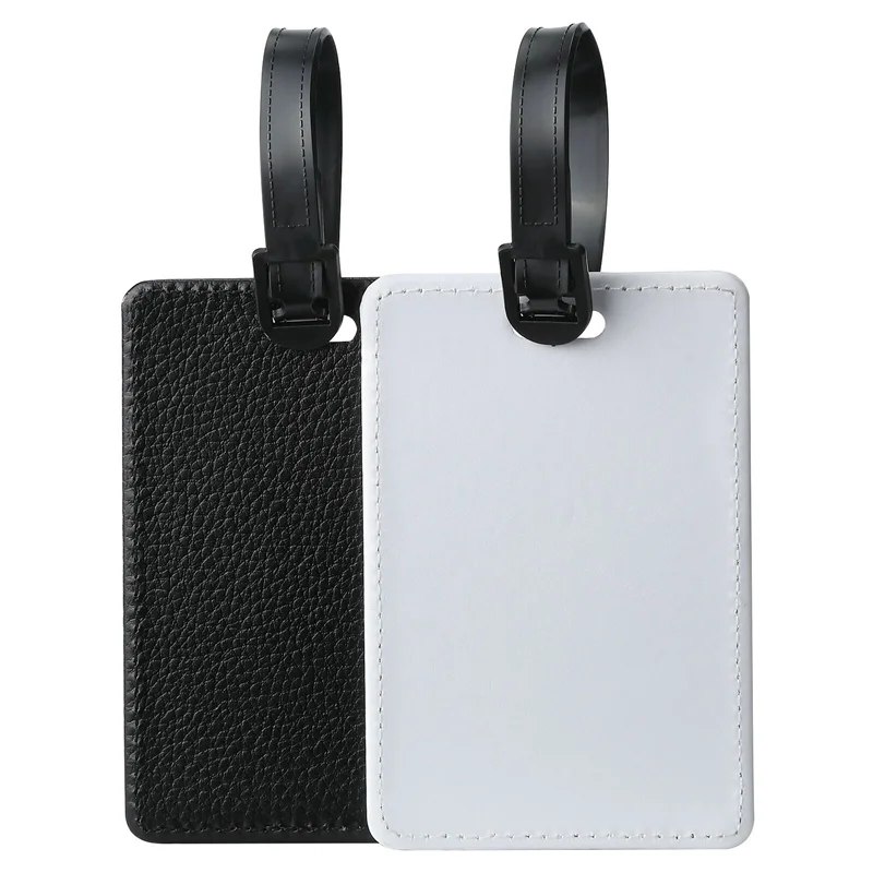 Sublimation Blank PU Leather Luggage Tag Travel Accessories Suitcase Name ID Address Tag for Heat Transfer Print