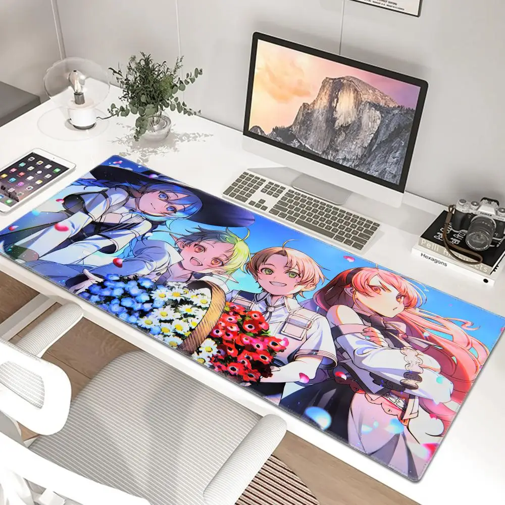 

Mushoku Tensei Mouse Pad 90x40CM Non-slip Gaming Mousepad Gamer E-Sports Mouse Mat Game Mechanical Keyboard XXL Desk Mat
