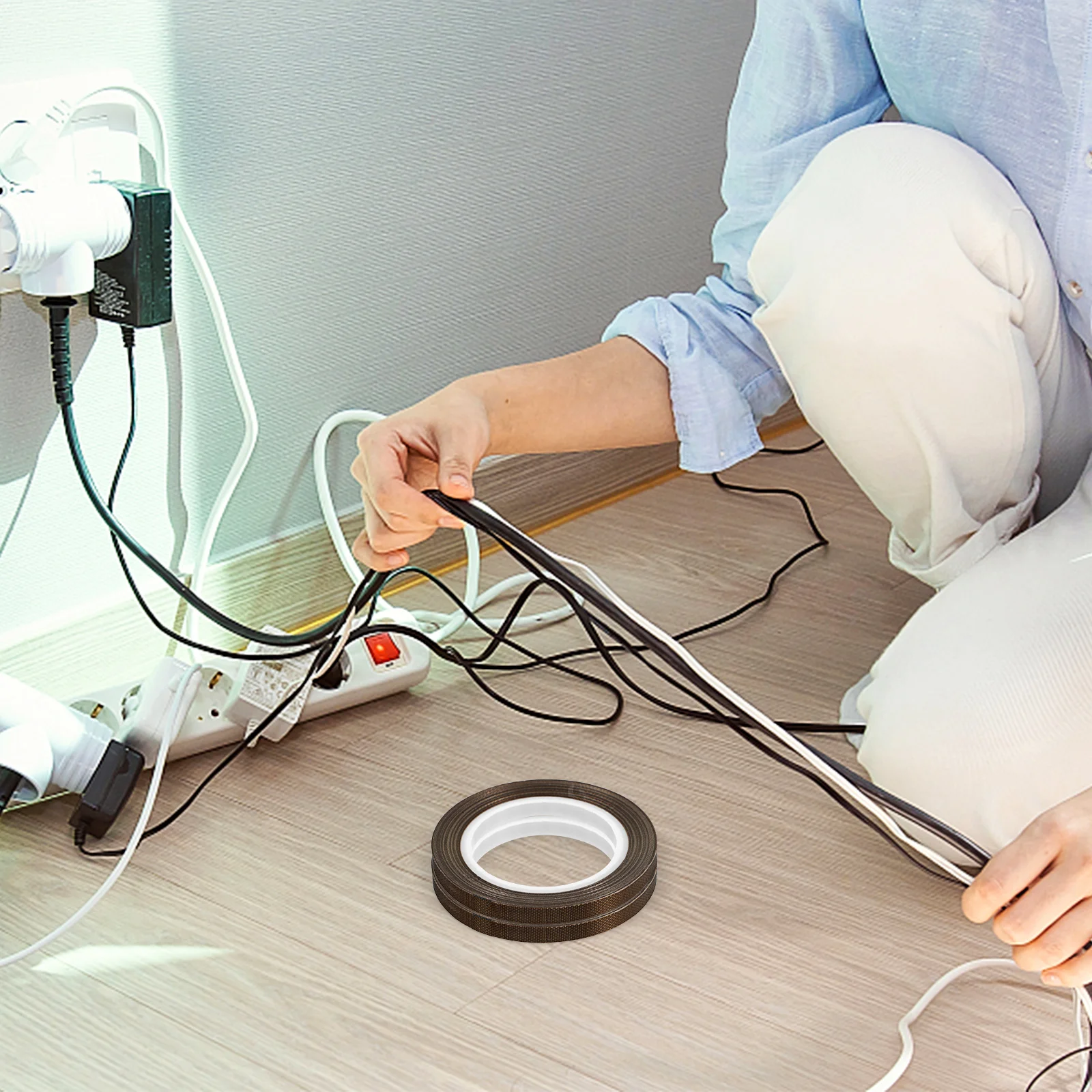 

2 Rolls Heat Resistant Tape Insulation High Temperature Electrical Insulated Proof Tapes Adhesive