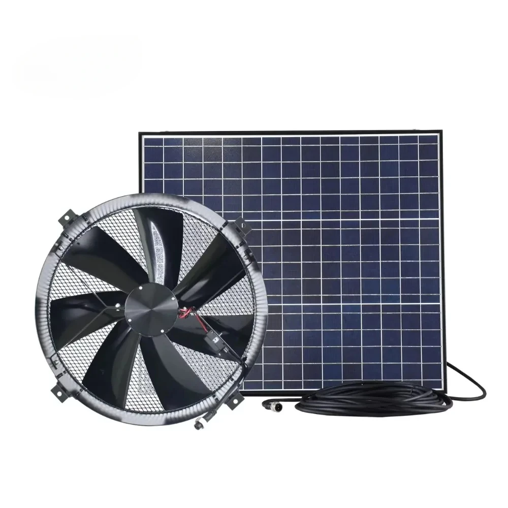 

Good quality brushless DC motor solar wall fan 50W solar powered greenhouse air circulation gable ventilation cool fan extractor