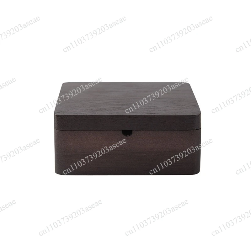 Solid wood ashtray with lid anti-fly ash living room home office square coffee table antique ash tank walnut stainless steel