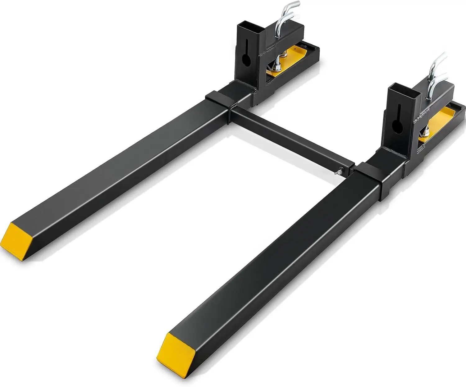 

Pallet Forks, 4000 lbs Clamp on Pallet Forks, 60" Total Length Heavy Duty Pallet Forks with Adjustable Stabilizer Bar