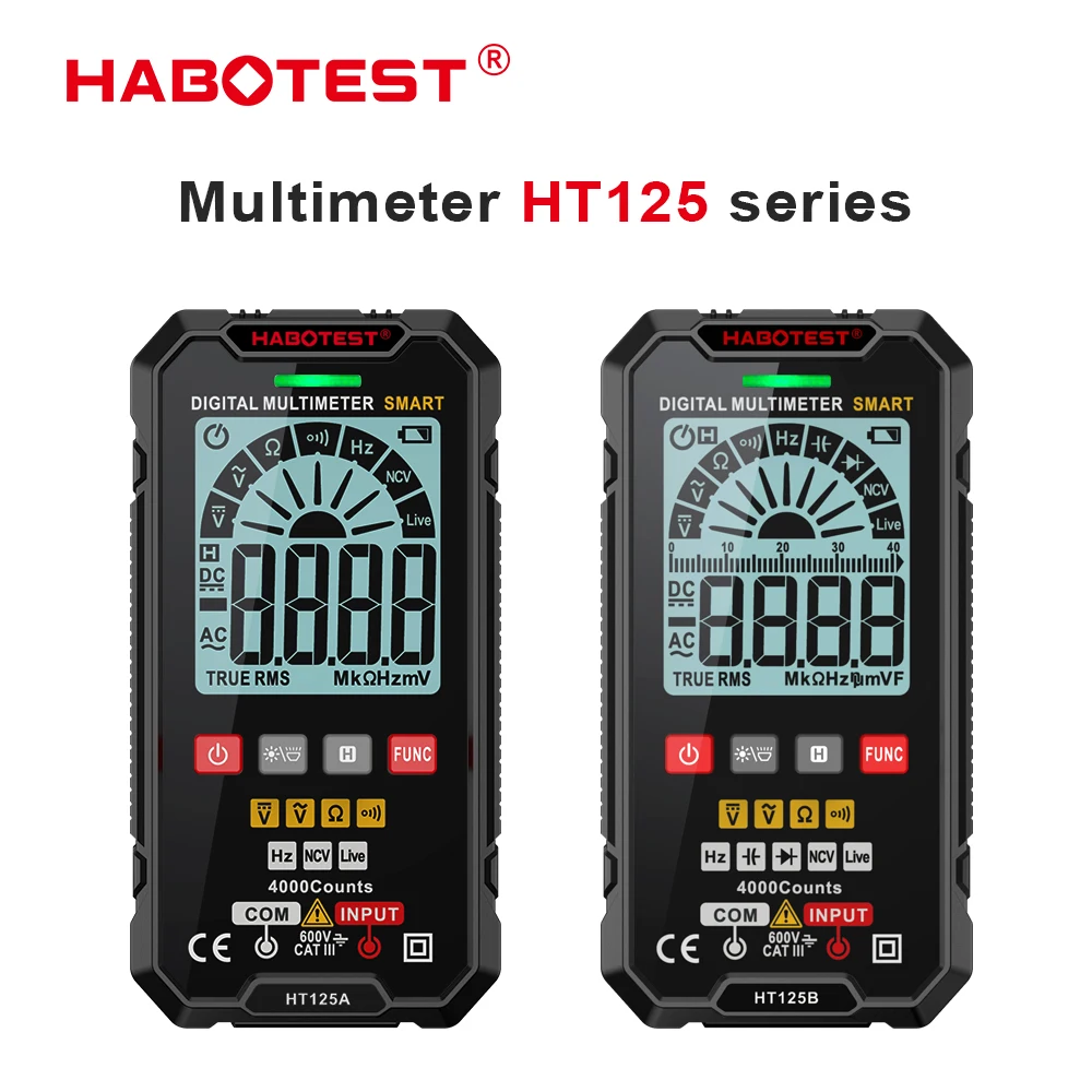 HABOTEST Smart Digital Multimeter Electrician Multimeter Multimetro DC AC Voltage Ohm Diode Capacitance NCV Hz Live Wire Tester