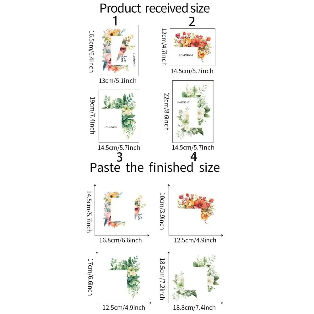 ملصق تبديل الزهور والأوراق مقاوم للماء ، ملصق قابل للإزالة سهل الاستخدام ، ملصق تبديل نبات أخضر ذاتي اللصق ، شخصية