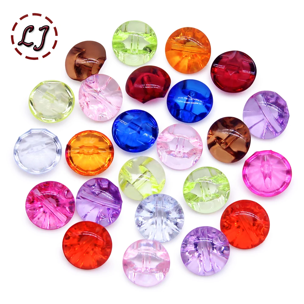 New 30pcs/lot 12mm Colorful Acryl Clear Sewing Buttons For Women Girls Shirt Clothing Handmade DIY Crafts Accessories