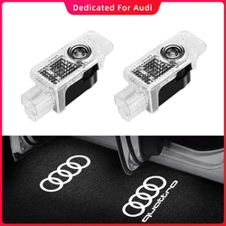 2pcs LED Car Door Emblem Styling For AUDI Q3 8U Q5 8R Q7 4L Q8 A4 B5 B6 B7 B8 B9 A6 C5 C6 C7 C8 A3 8V 8P 8L V8 80 A7 A8 A1 A5