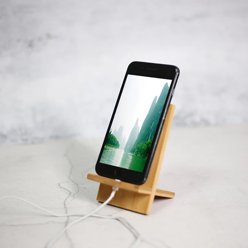 Wooden Phone Holder Stand Mobile Smartphone Support Tablet Stand Universal Desk Cell Phone Holder Stand Portable Mobile Holder