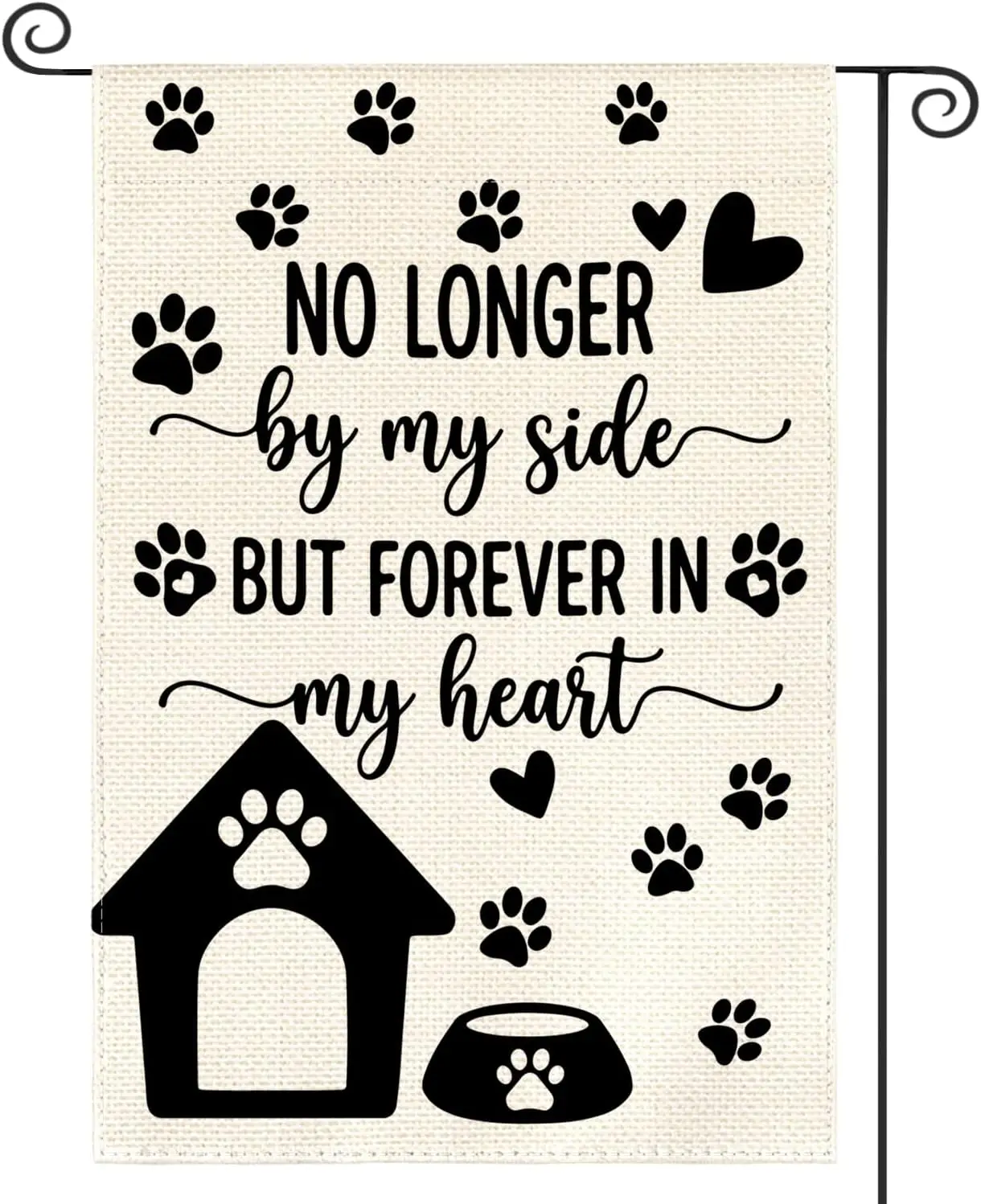 AVOIN colorlife Pet Memorial Garden Flag 12x18 Inch Double Sided Outside, No Longer By My Side But Forever In My Heart Dog L GGO