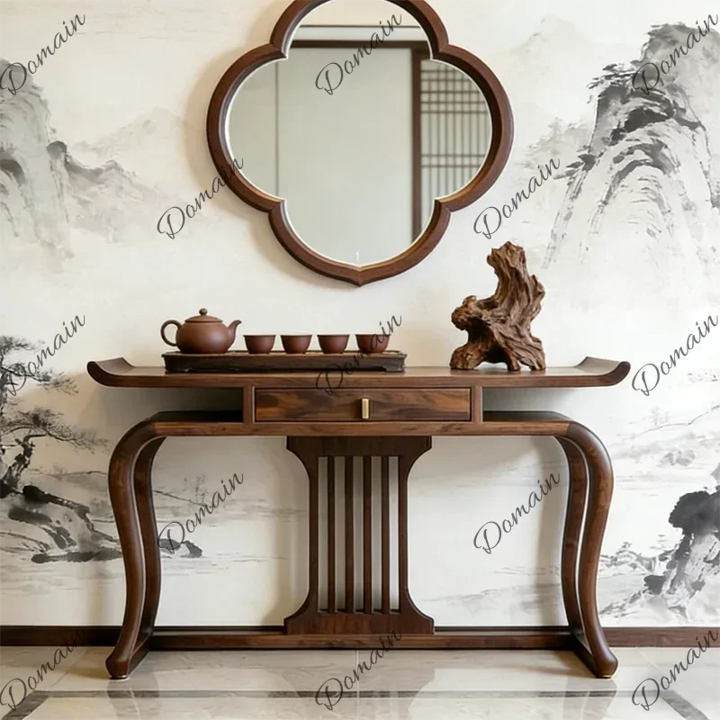 XY Vintage Storage Console Table Rattan Nordic Modern Luxury Console Table Aesthetic Mid Century Meuble Salon Living Room Furnit
